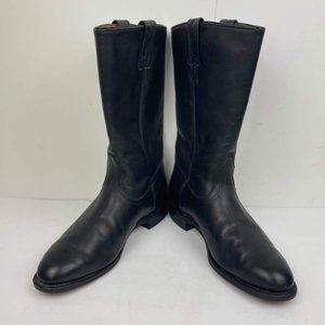 Boulet Boots - black handcrafted smooth leather men's 8 round toe